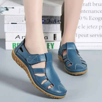 Comfortable Leather Flip Flop Sandals - OutfitLondon