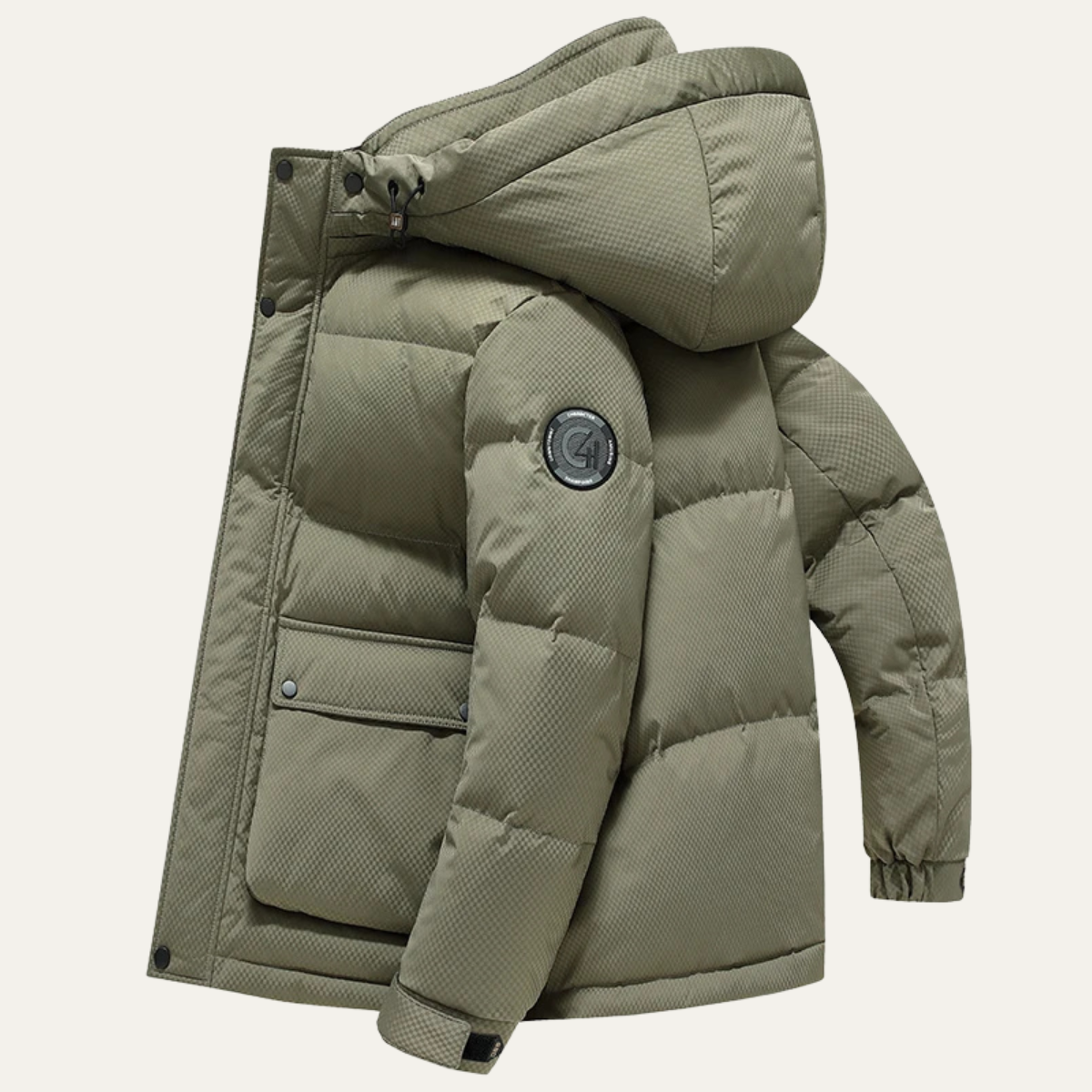 Warm Waterproof Mens Down Filled Hooded Parka Jacket