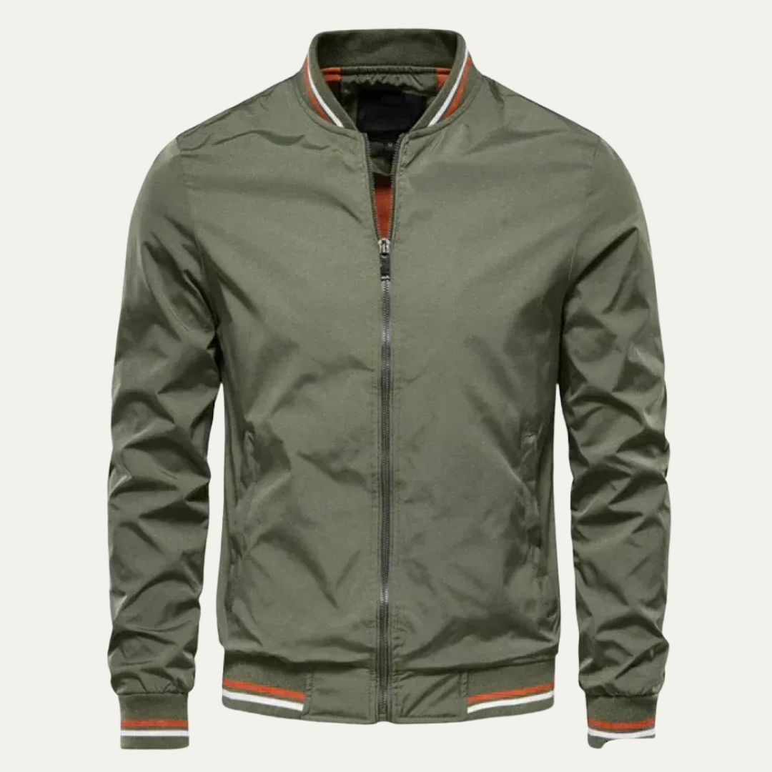 Men's Classic Patterned Zipper Bomber Jacket
