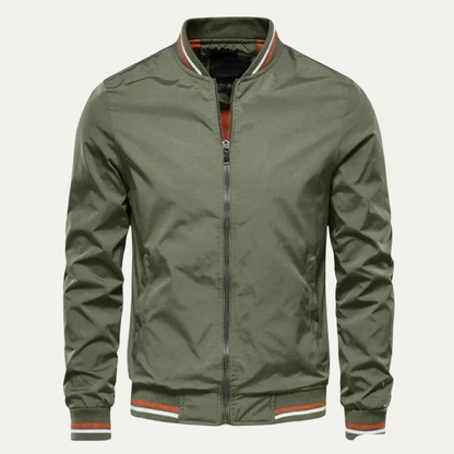 Men's Classic Patterned Zipper Bomber Jacket