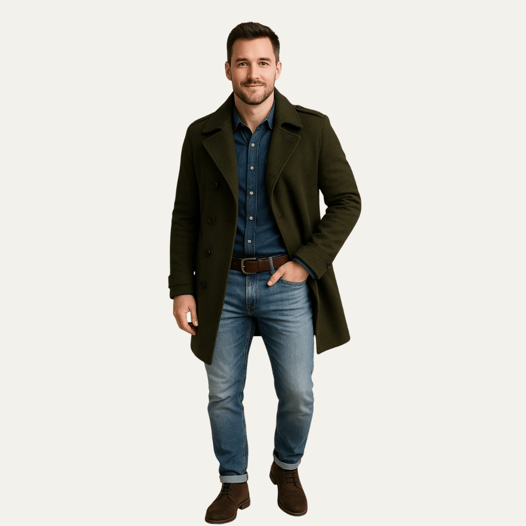 Timeless Fit Men's Overcoat - OutfitLondon