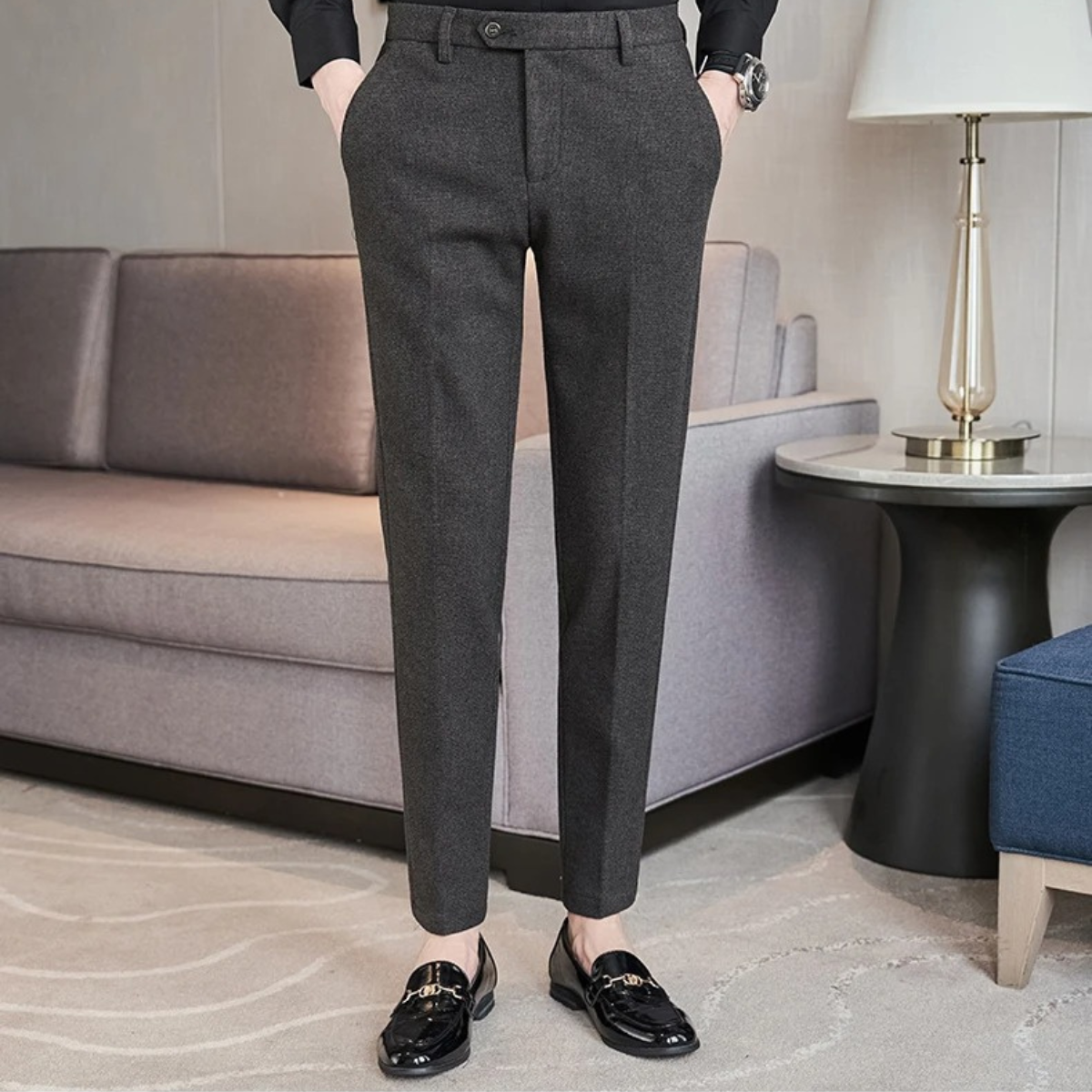 Stylish Men's Tailored Wool Formal Pants