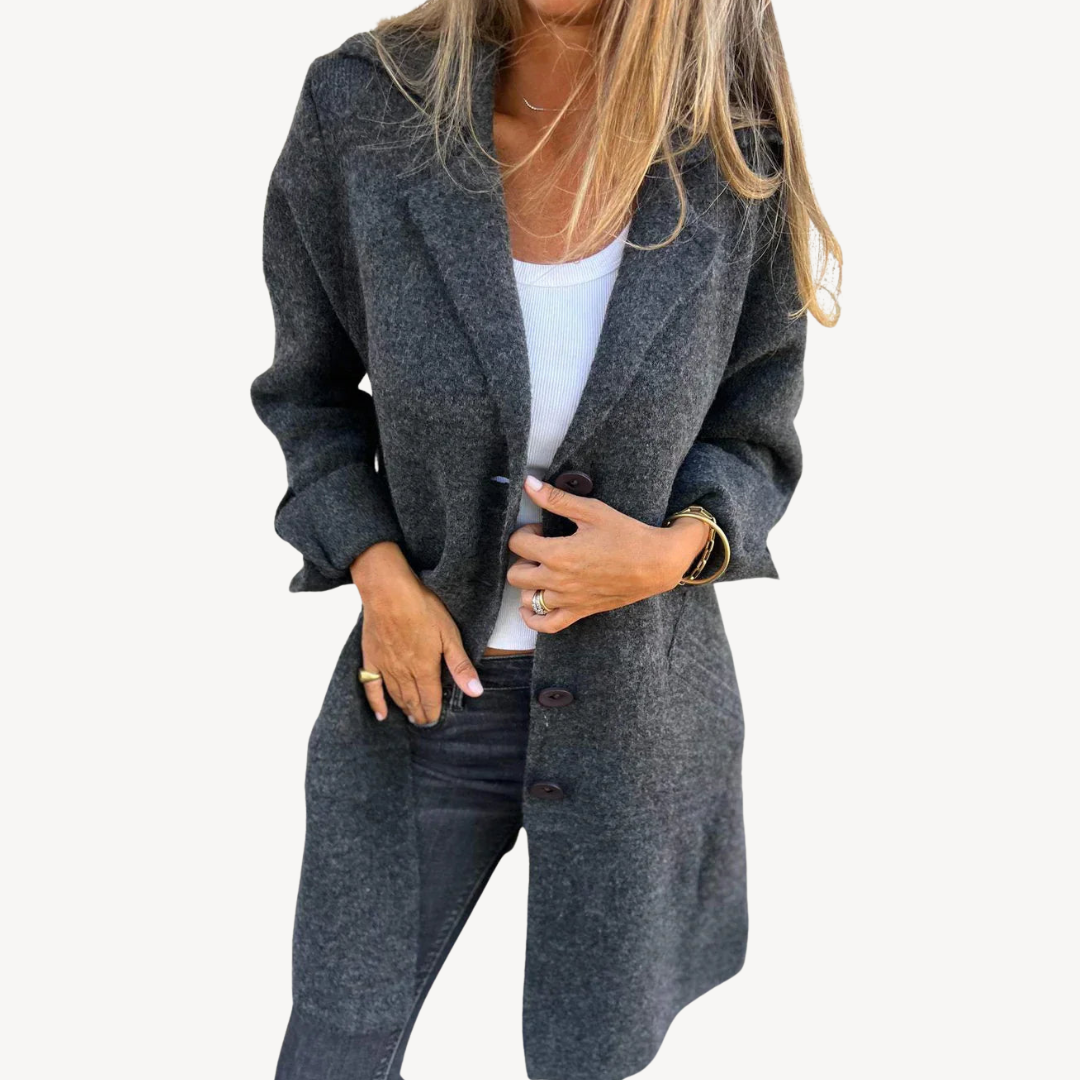 Ladies Warm Winter Overcoat with Buttons