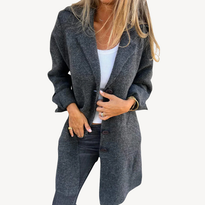 Ladies Warm Winter Overcoat with Buttons