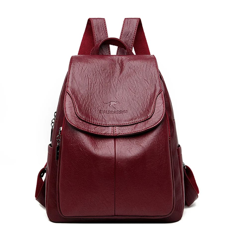 Secure Leather Backpack for Fashionable Women
