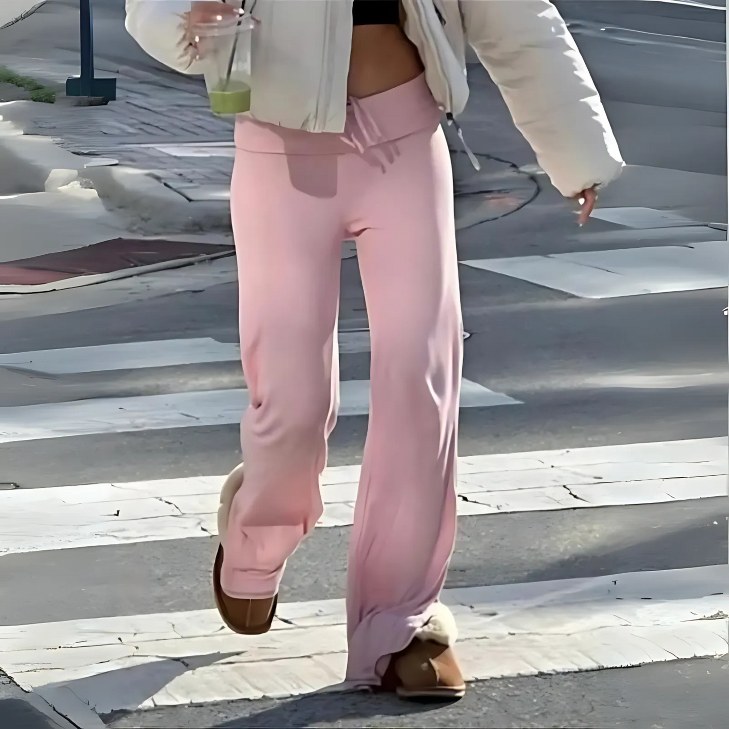 Relaxed Fit Straight Leg Cotton Pants