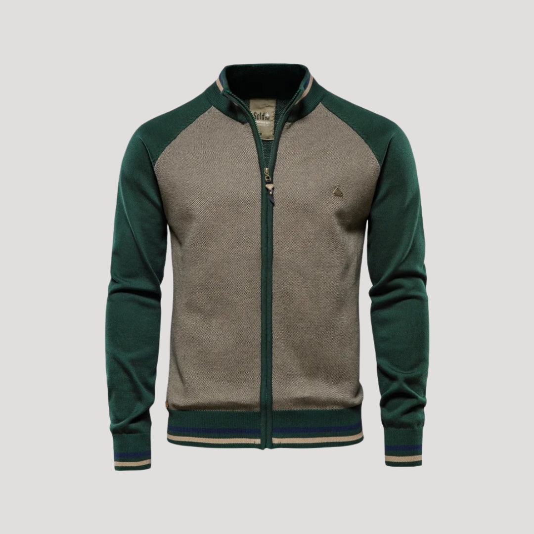 Timeless Two Tone Zipper Sweater Coat - OutfitLondon