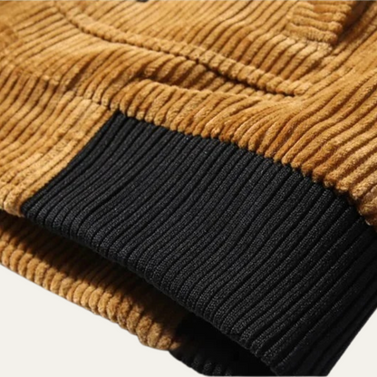 Warm Fur Lined Mens Corduroy Coat
