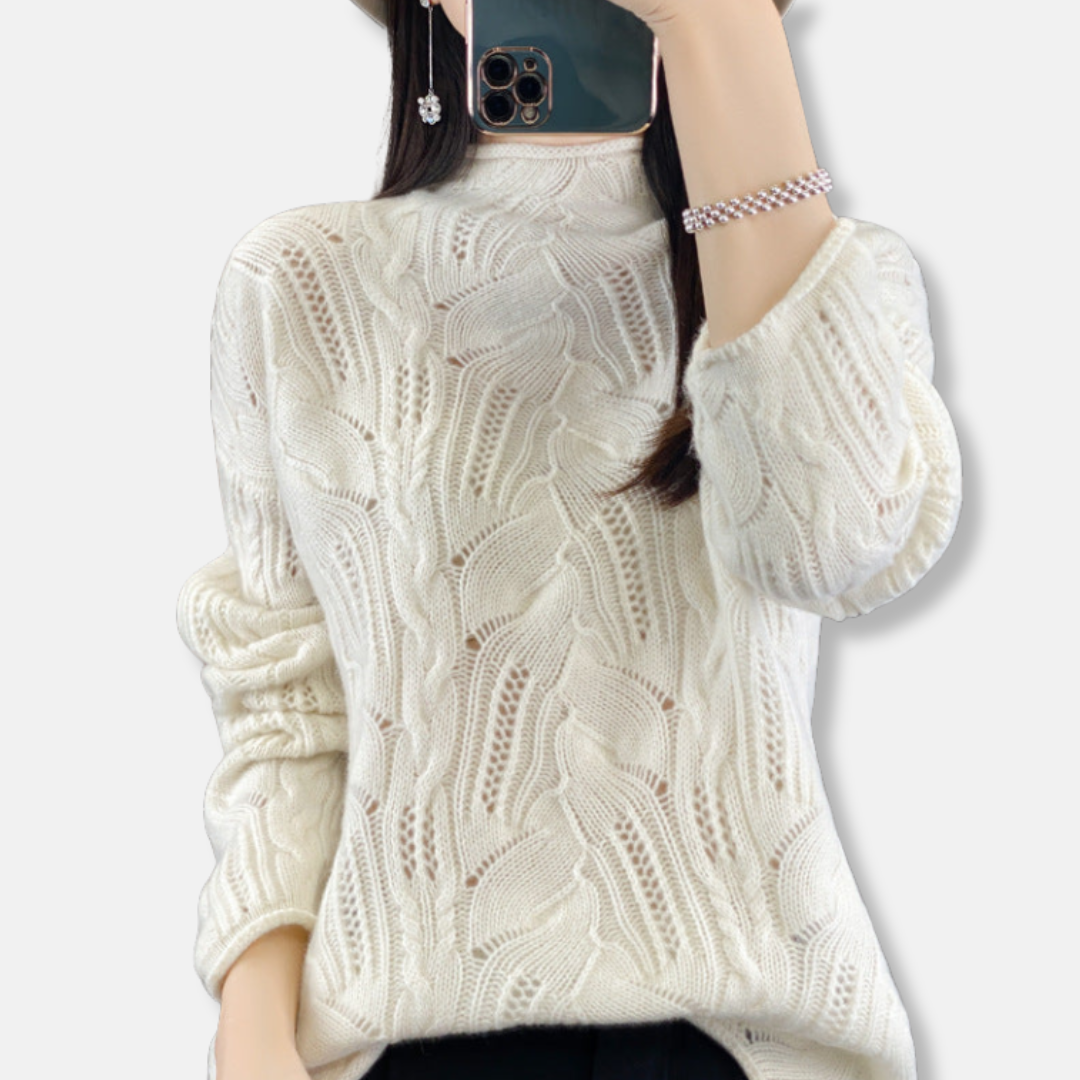 Cozy Women's Open Knit Long Sleeve Sweater