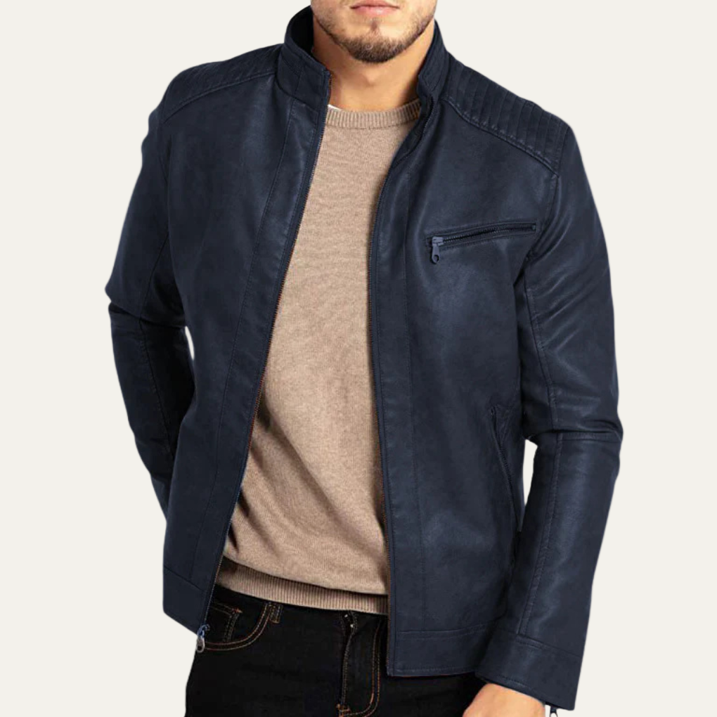 Men's Classic Fake Leather Motorcycle Jacket