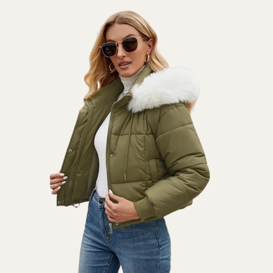 Short Puffy Winter Coat for Women