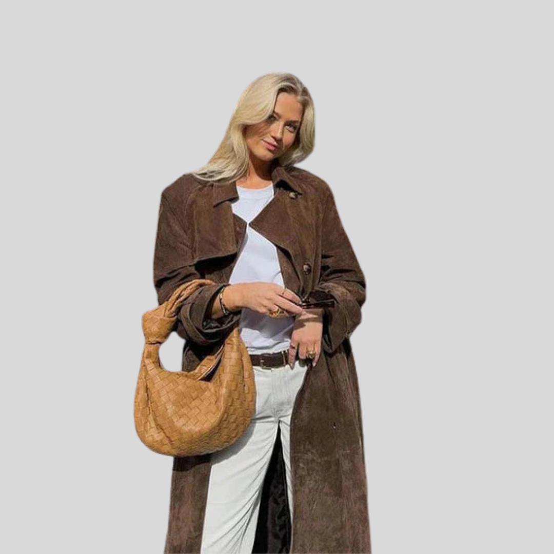 Timeless Luxury Suede Trench Coat