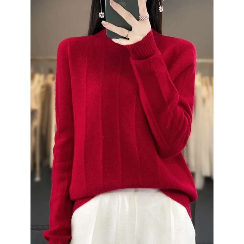 Cozy Female Waterproof Crew Neck Sweater