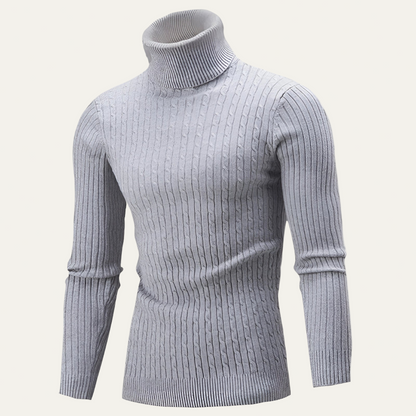 Men's Classic Fit Crew Neck Sweater with Textured Knit