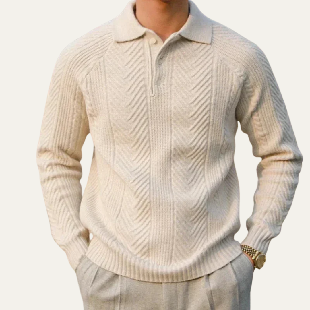 Men's Texture Knit Quarter Zip Sweater