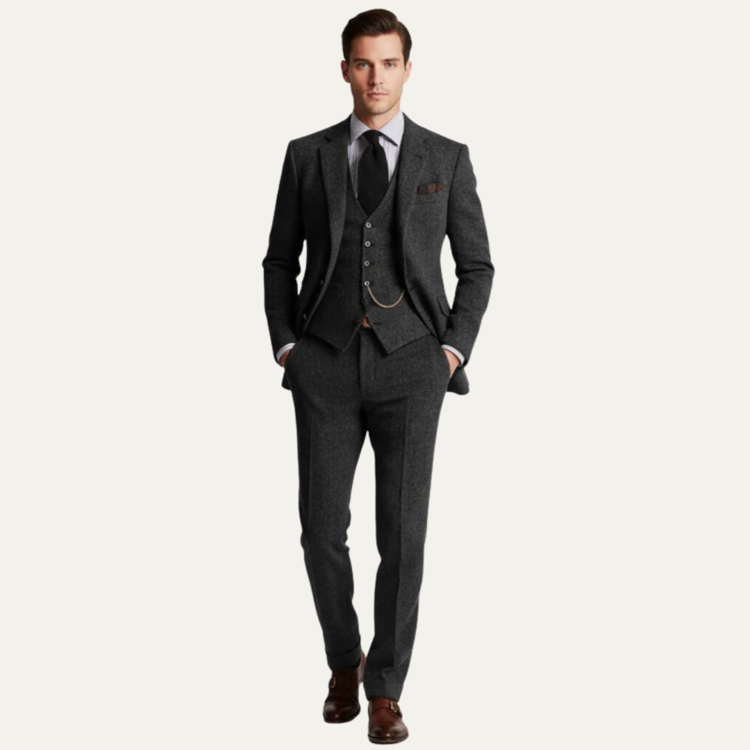 Classic Wool Three Piece Business Suit