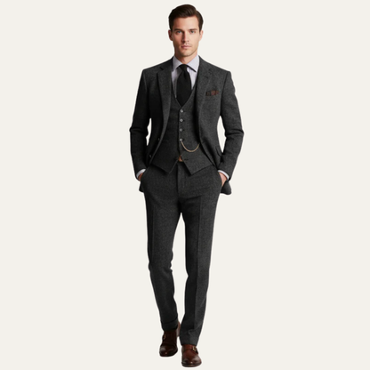 Classic Wool Three Piece Business Suit