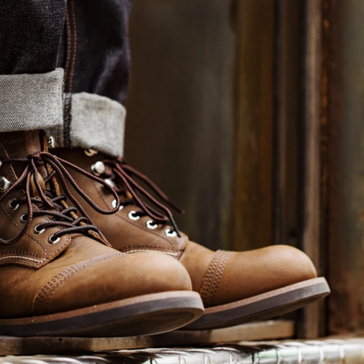 Tough Black Leather Military Boots