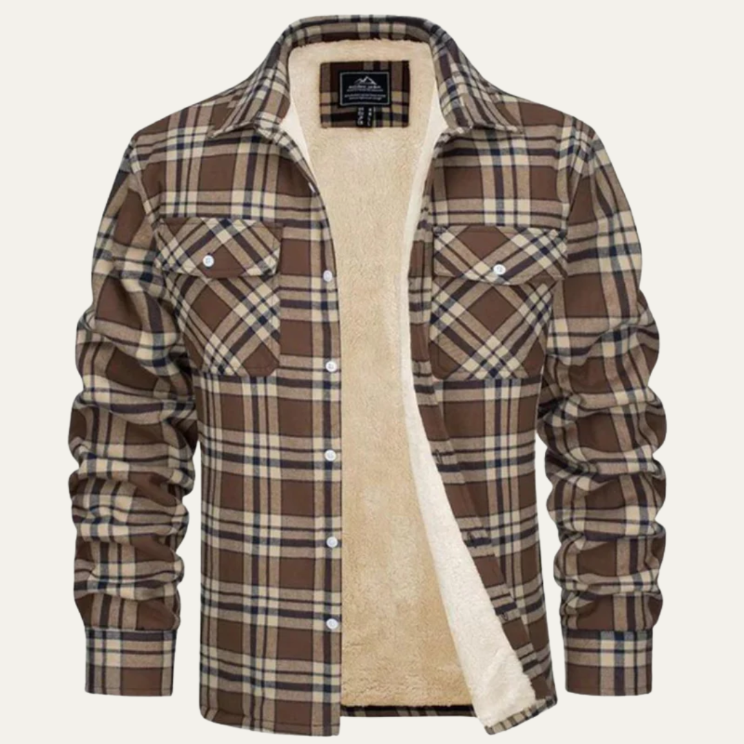Men's Thick Corduroy Shearling Lined Bomber Jacket