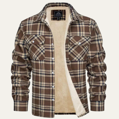 Men's Thick Corduroy Shearling Lined Bomber Jacket