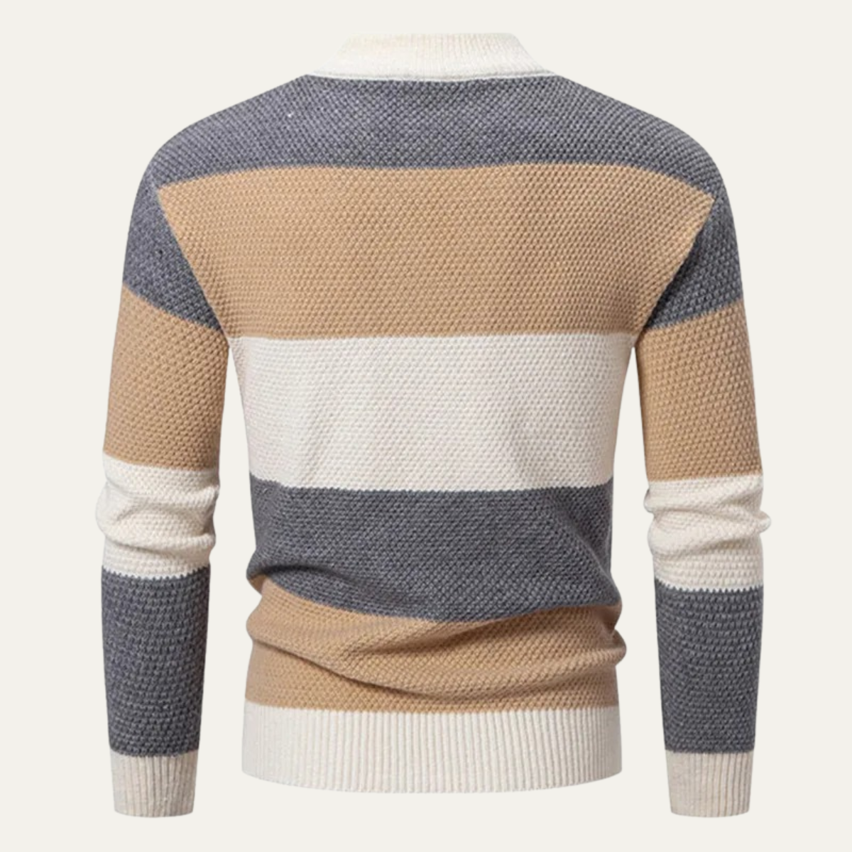 Colourful Patchwork Cable Knit Men's Sweater