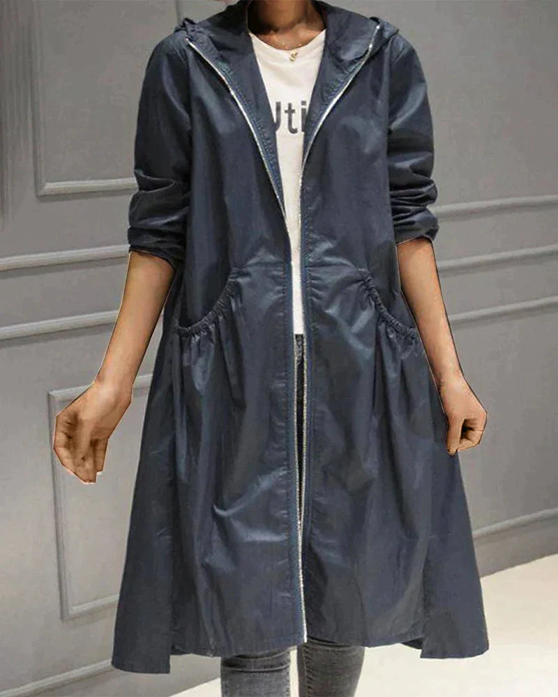 Fitted Ladies Hooded Jacket Coat