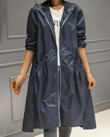 Fitted Ladies Hooded Jacket Coat
