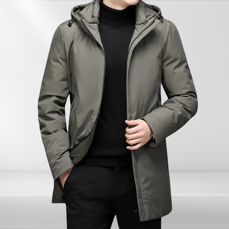 Warm Men's Down Filled Hoodie Jacket