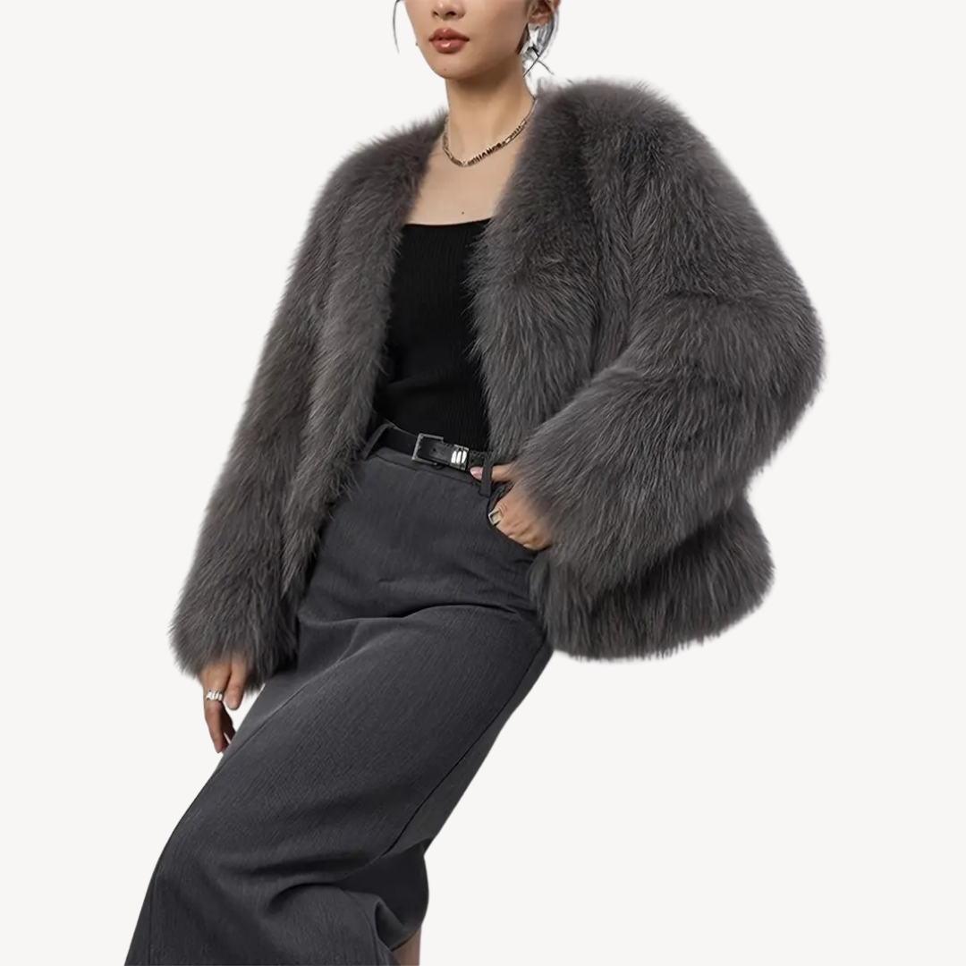 Ladies Warm Faux Fur Parka Coat