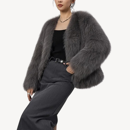 Ladies Warm Faux Fur Parka Coat