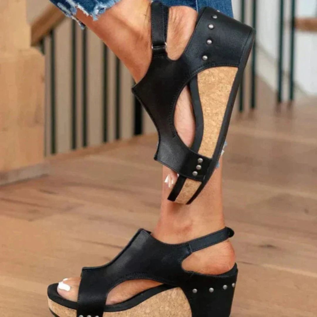 Comfortable Arch Support Sandals Women's Black Cork