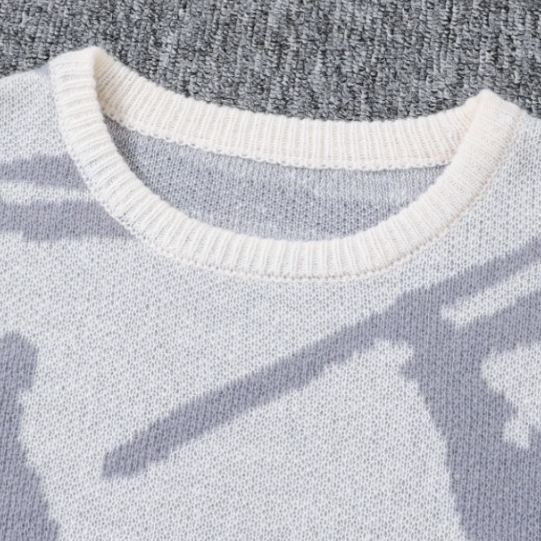 Trendy Geometric Knit Pullover Sweater