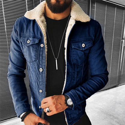 Warm Mens Shearling Leather Jacket