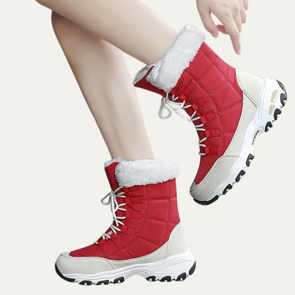 Warm Waterproof Snow Boot with Faux Fur Trim