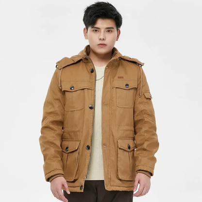 Warm Men's Fleece Lined Parka Winter Jacket