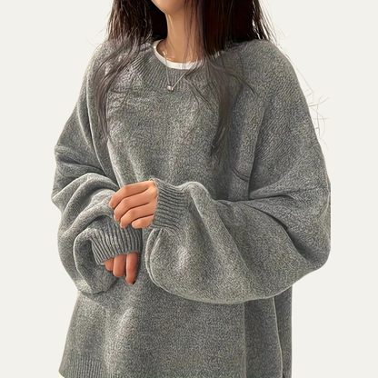 Relaxed Fit Long Sleeve Knit Sweater