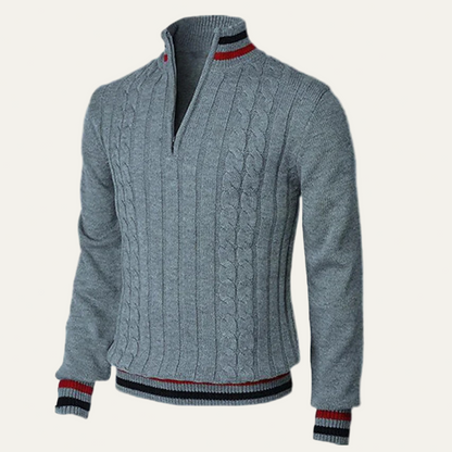 Men's Classic Breton Style Crew Neck Sweater