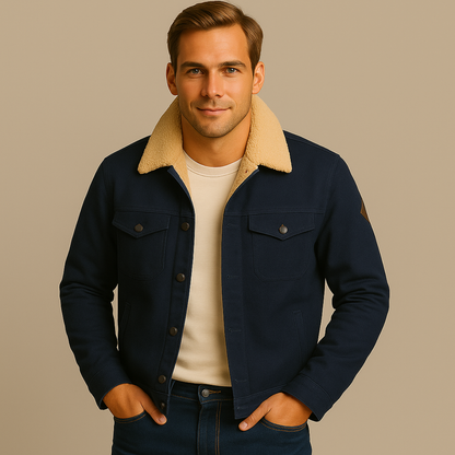 Warm Faux Fur Lined Denim Shirt Jacket