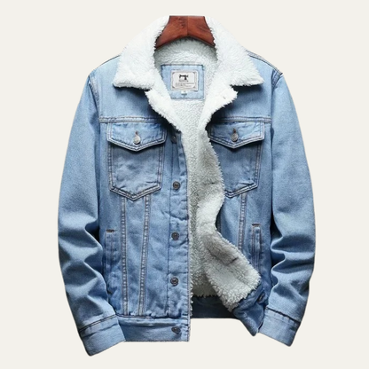 Warm Insulated Denim Jacket for Men