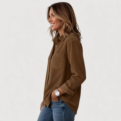 Green Corduroy Casual Shirt