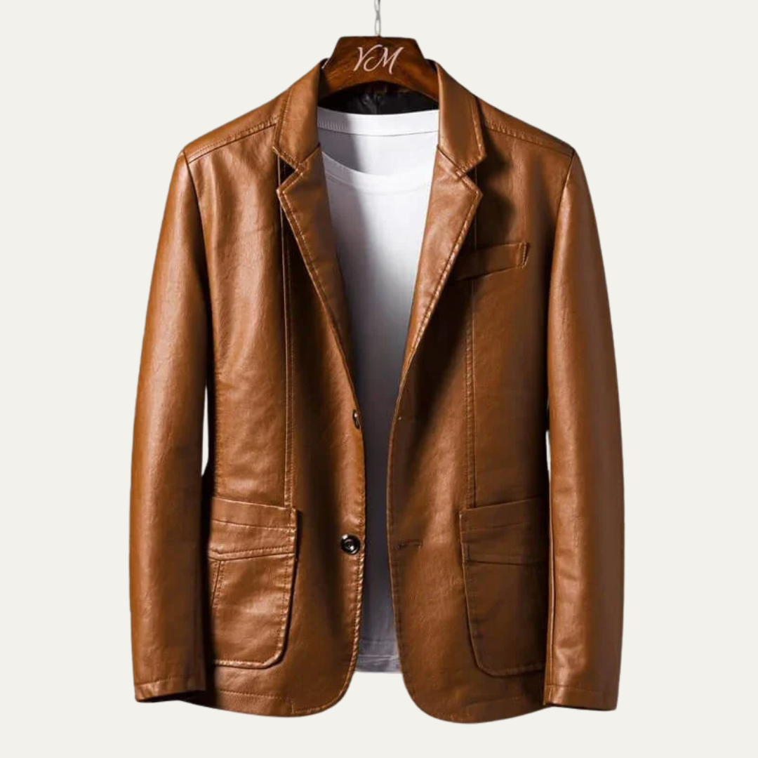 Men's Slim Fit Faux Leather Jacket