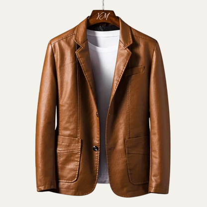 Men's Slim Fit Faux Leather Jacket