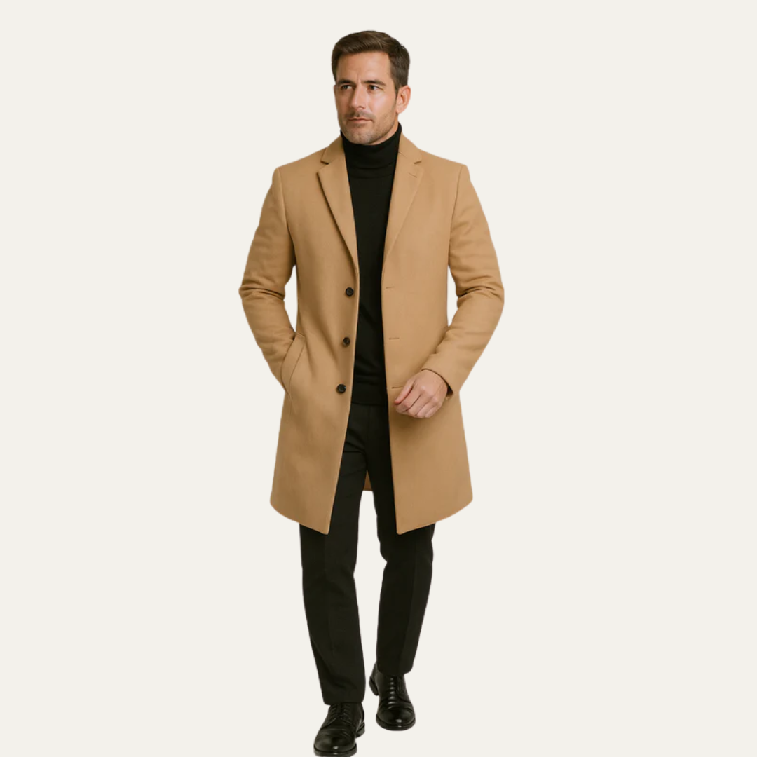 Men's Traditional Full Length Wool Coat