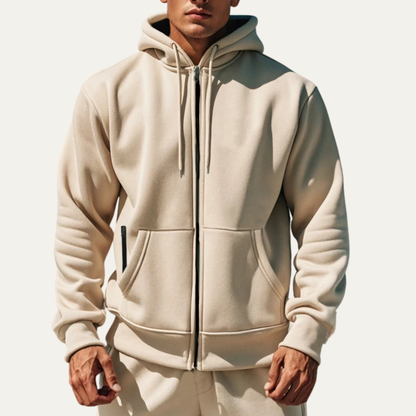Cozy Men's Fleece Zip Up Hooded Jacket