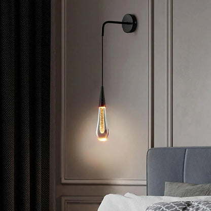 Contemporary Clear Drop LED Wall Light Fixture