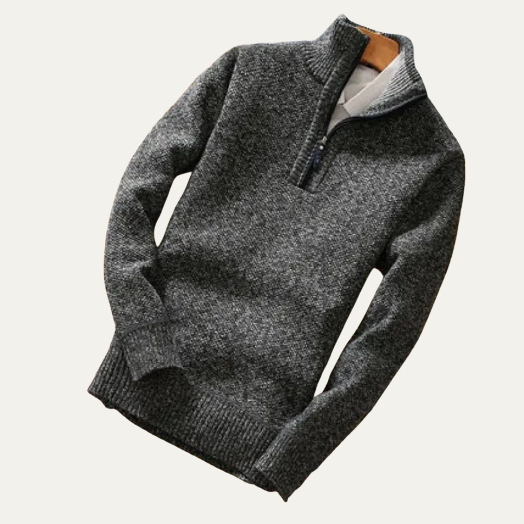 Men's Classic Crew Neck Quarter Zip Jumper