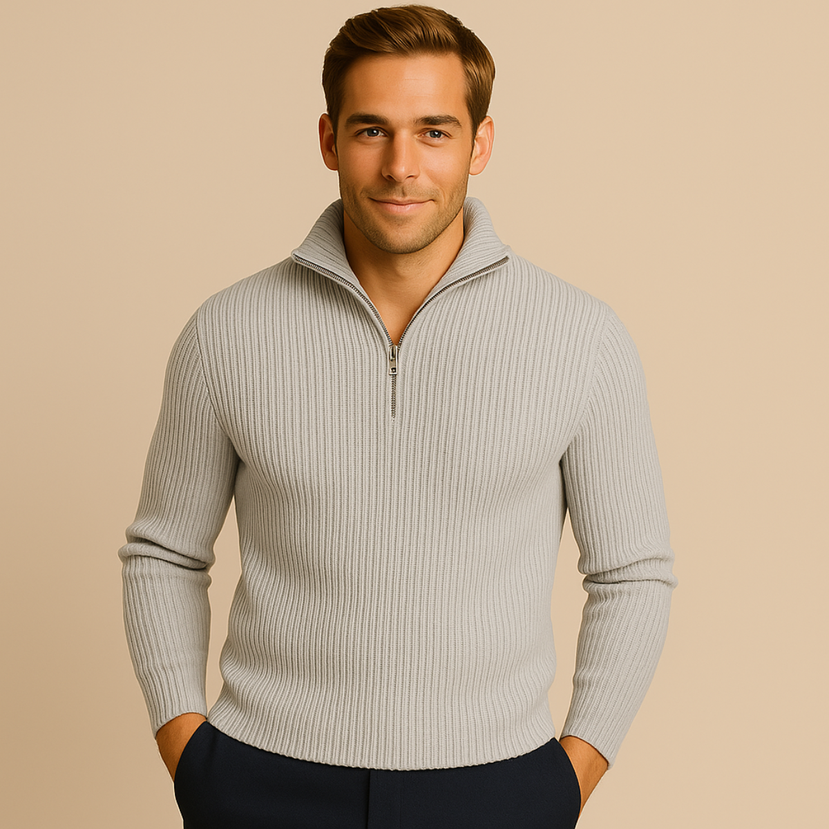 Warm Wool Quarter Zip Sweater