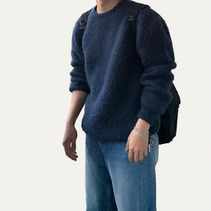 Soft Men's Casual Crew Neck Pullover Sweater