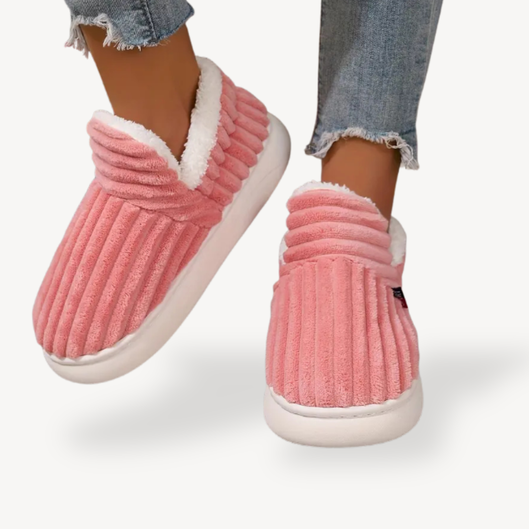 Cozy Women's Plush Insulated Corduroy Slippers Boots