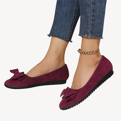 Ladies Soft Bow Ballet Shoes - OutfitLondon